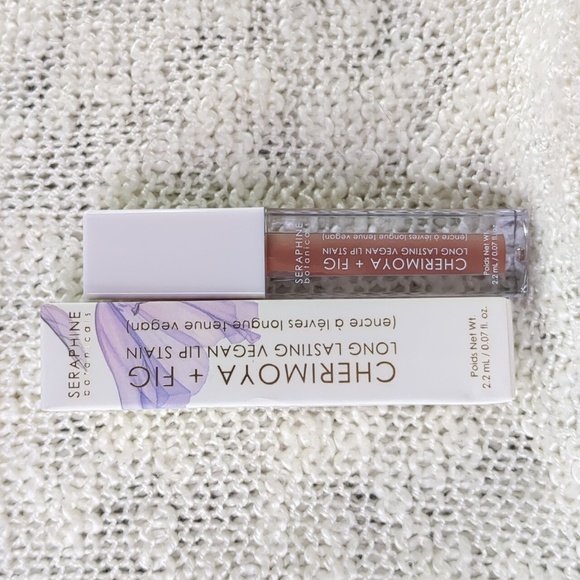 Seraphine Botanicals Cherimoya + Fig Lip Stain in Latte, 2.2ml/0.07fl oz - Picture 5 of 9